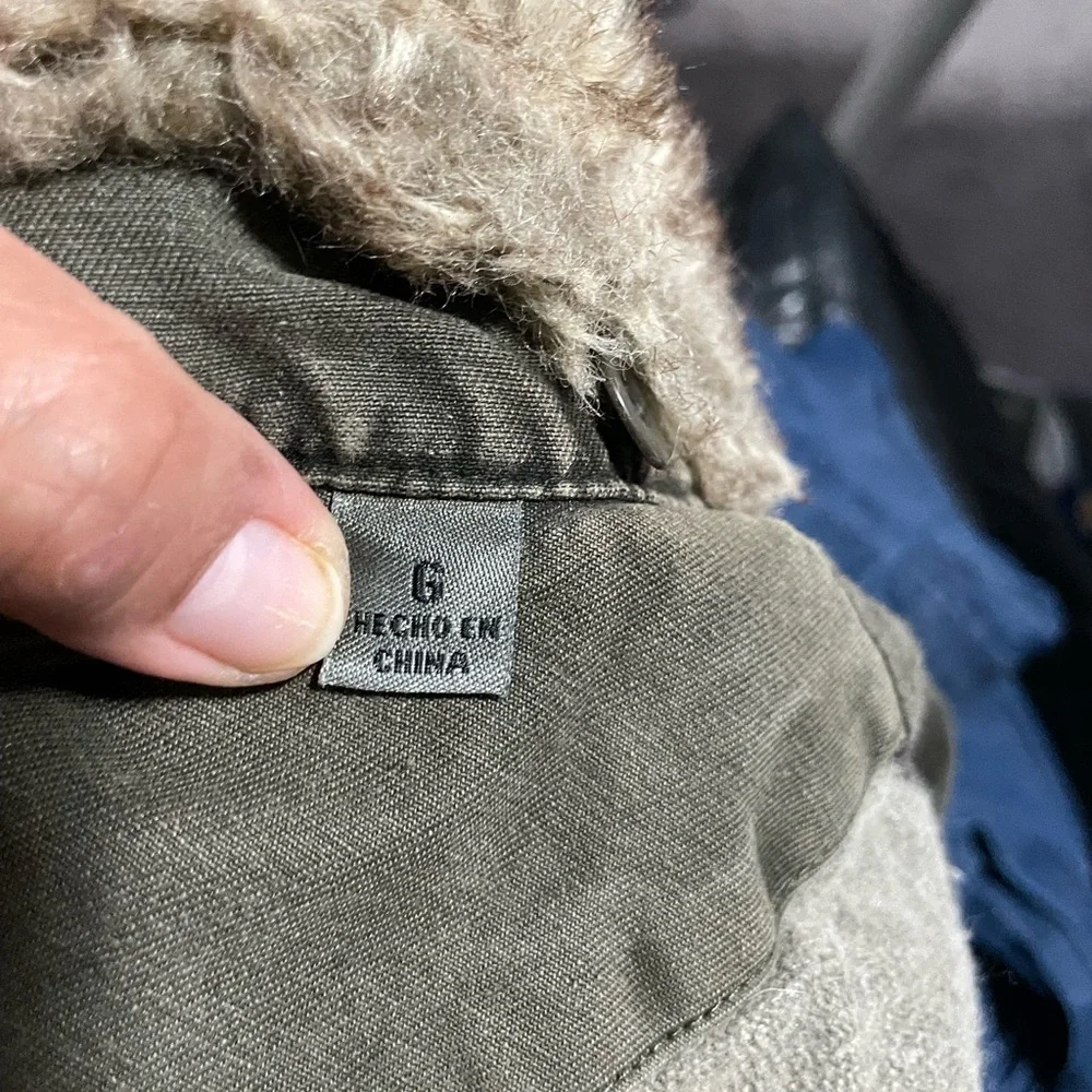 Levis Jacket Army Green Military Cargo Pockets Zip Snap Women's 6 - Picture 6 of 8